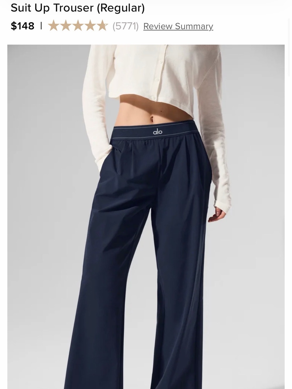 ALO Yoga Suit Up Trouser (Regular) - Navy